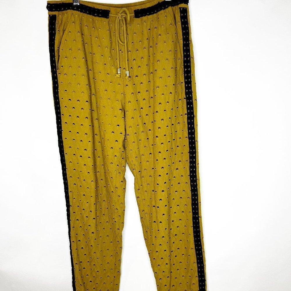 by Anthropologie | Golden Perforated Cropped Pants